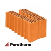 Керамический блок теплая керамика 44 1/2 доборный элемент красный рифленый рабочий размер 440мм 440*250*219мм М100кг/см2 щелевой Wienerberger (Porotherm)