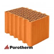 Керамический блок теплая керамика 38 Thermo красный рифленый рабочий размер 380мм 380*250*219мм М75кг/см2 щелевой Wienerberger (Porotherm)