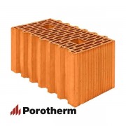 Керамический блок теплая керамика PTH44GL красный рифленый рабочий размер 440мм 440*250*219мм М100кг/см2 щелевой Wienerberger (Porotherm)