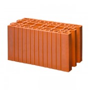 Керамический блок теплая керамика 9 NF красный рифленый рабочий размер 200мм 400*200*219мм М150кг/см2 щелевой Гжель